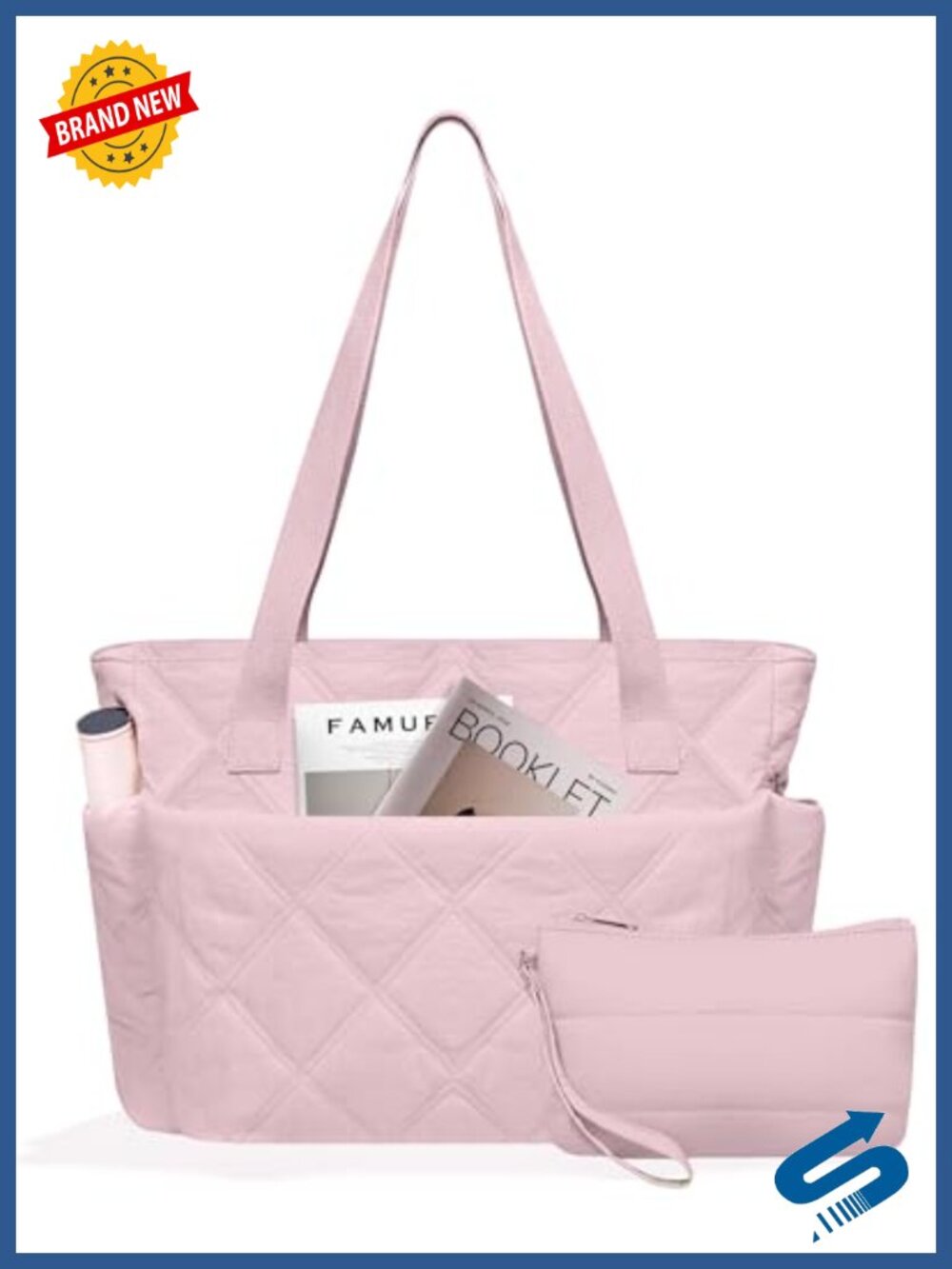 Puffer Tote Bag with Laptop Sleeve, Nylon, 25L